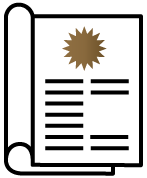 A document with a seal.